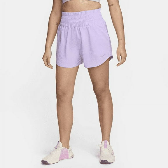 Nike One Shorts Womens XS Lilac Bloom Dri-FIT Brief-Lined Ultra High-Waist SRT94