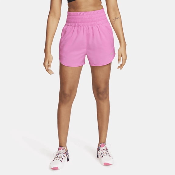 Nike Prima Dri-FIT Athletic Shorts Womens XS Pink Brief-Lined High-Rise SRT544