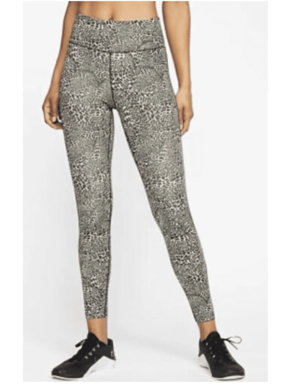 One Women's Dry Tight Fit Mid Rise 7/8 Length Leopard Leggings Tights Extra Small