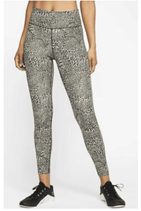 One Women's Dry Tight Fit Mid Rise 7/8 Length Leopard Leggings Tights Extra Small
