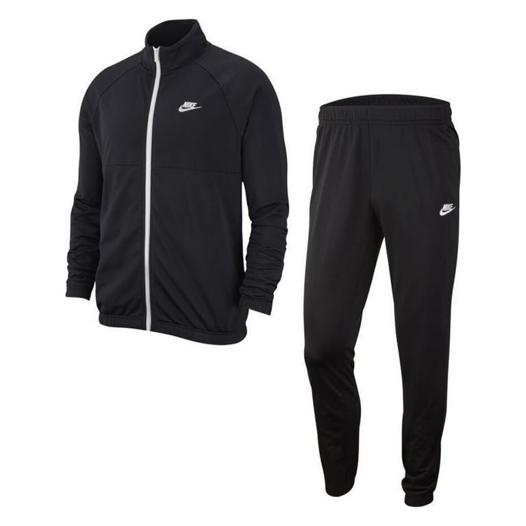 Nike poly tracksuit black hotsell