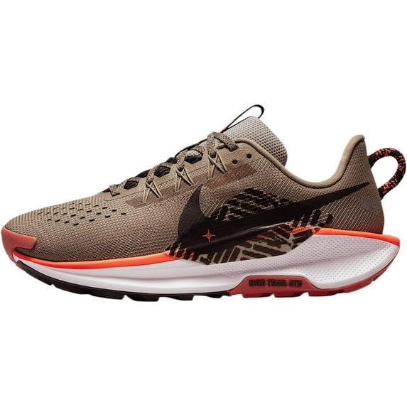 Nike Pegasus Trail 5 Women's Trail Running Shoes (DV3865-201, Khaki/Hyper Crimson/Vintage Coral/Velvet Brown) Size 10