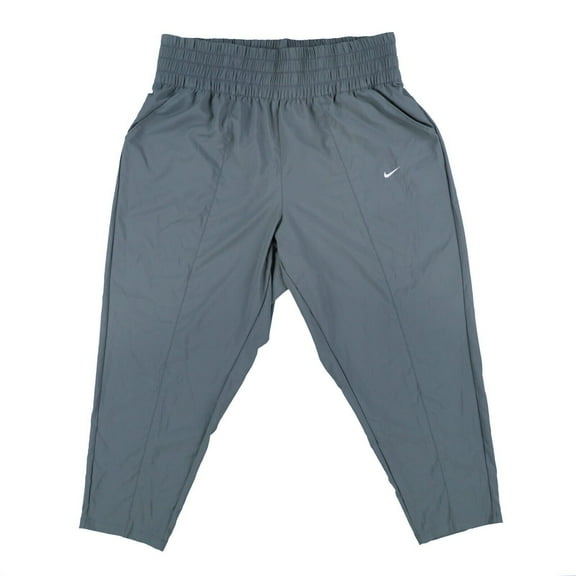Nike Women's Plus Size Athletic Pants Dri-Fit Comfort Active Bottoms Grey New