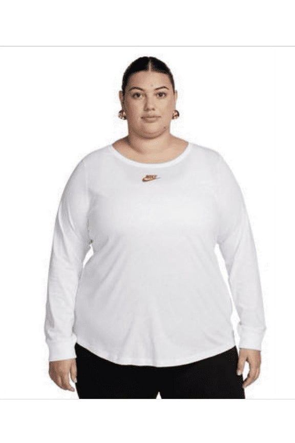 Plus Size Sportswear Essentials Long-Sleeve Top