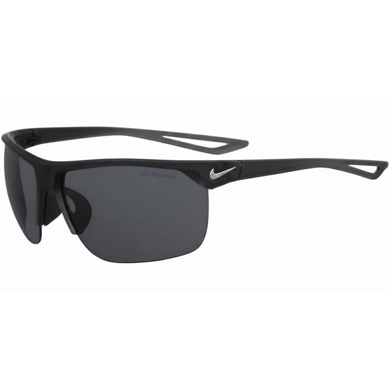 Nike Polarized Men's Matte Black Semi-Rimless Sport Wrap