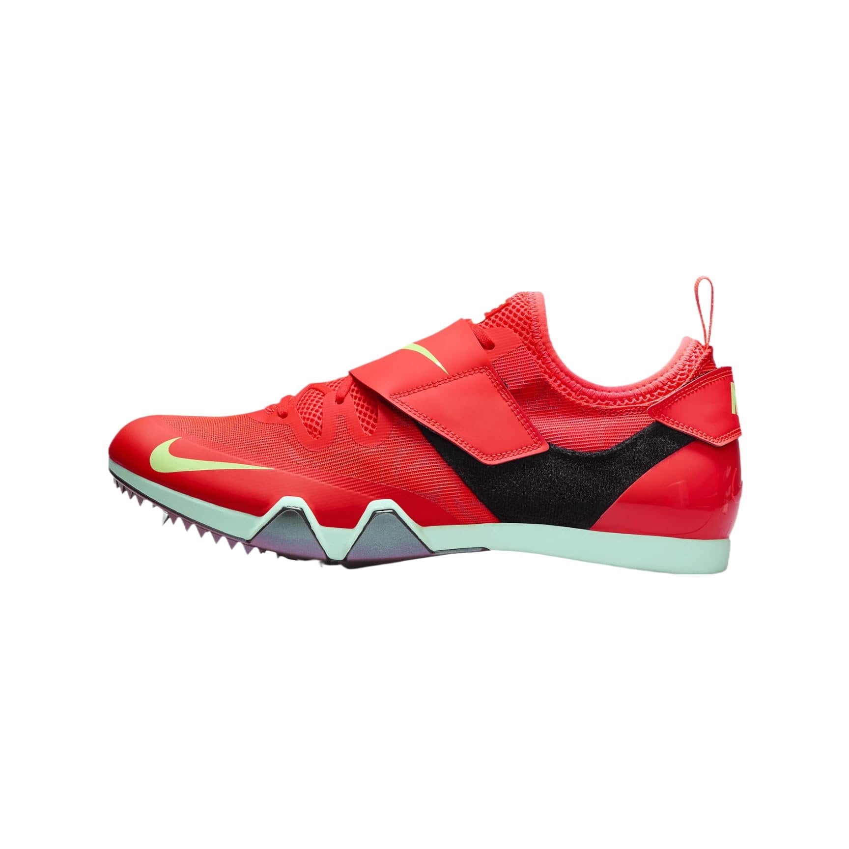 Nike Pole Vault Elite Track & Field Jumping Spikes FZ9649-600, Bright Crimson/Lime Blast/Mint Foam/Washed Coral Size 12.5