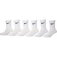 thumbnail image 1 of Nike Polyester Athletic Mid Calf Socks Kids 5-7, White (6 Pack), 1 of 2