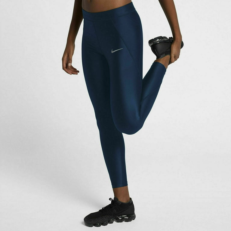 Nike Power Speed 7/8 Women's Obsidian Blue Leggings Size L 
