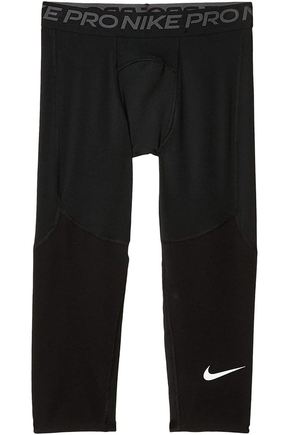 Pro Big Kids Boys 3/4-Length Tights Black/White MD 10-12 Big Kid