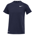 thumbnail image 1 of Nike Pro Big Kids' Dri-FIT Short-Sleeve Top Navy Large, 1 of 2