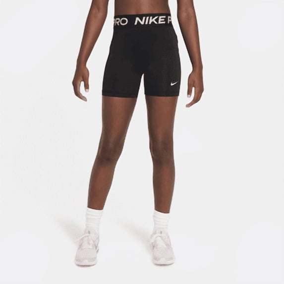 Nike Pro Big Kids' (Girls') Shorts Color: Black/White Size: S
