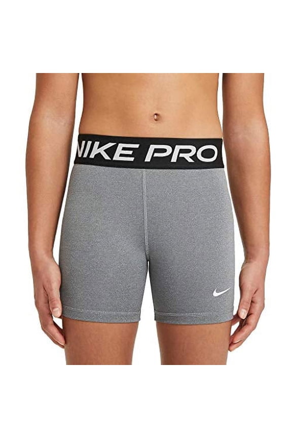 Pro Big Kids' (Girls') Shorts Color: Carbon Heather/White Size: S