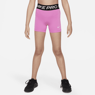 Nike Pro Big Kids' (Girls') Shorts Color: Playful Pink/Black/White Size: M