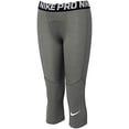 thumbnail image 1 of Nike Pro Boy`s 3/4 Printed Training Leggings (Carbon Heather(BV3506-091)/White, X-Large), 1 of 2