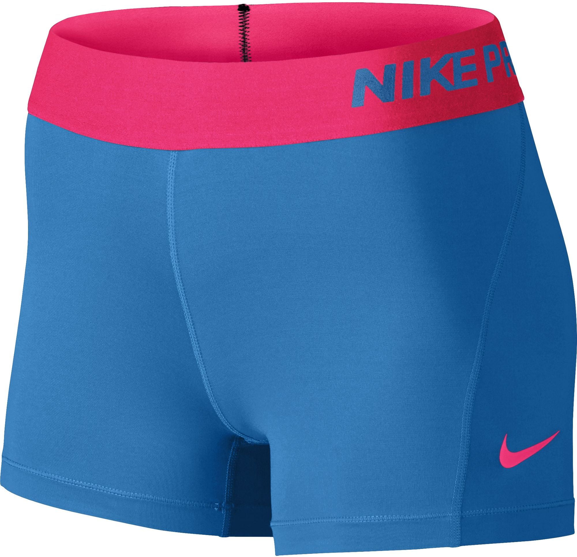 pink and blue nike shorts