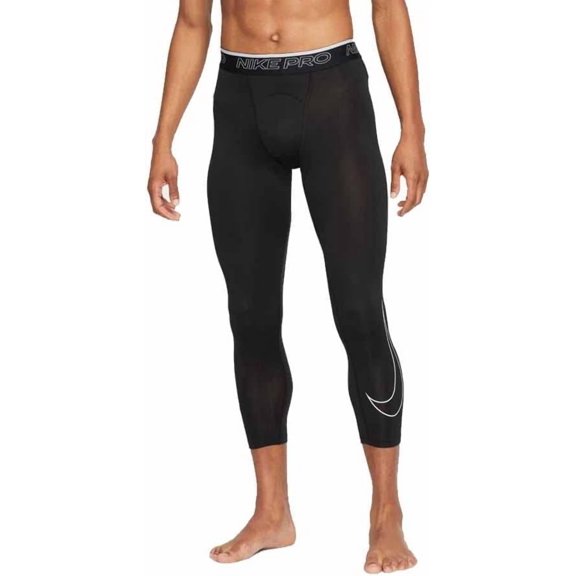 Nike Pro Dri-FIT Men's 3/4 Tights (as1, Alpha, m, Regular, Regular, Black/White, Small)