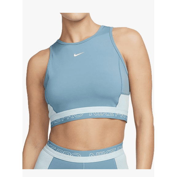 Nike Pro Dri-FIT Women's Cropped Training Tank Noise Aqua