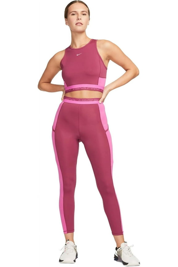 Pro Dri-FIT Women's Cropped Training Tank Top Medium Burgundy