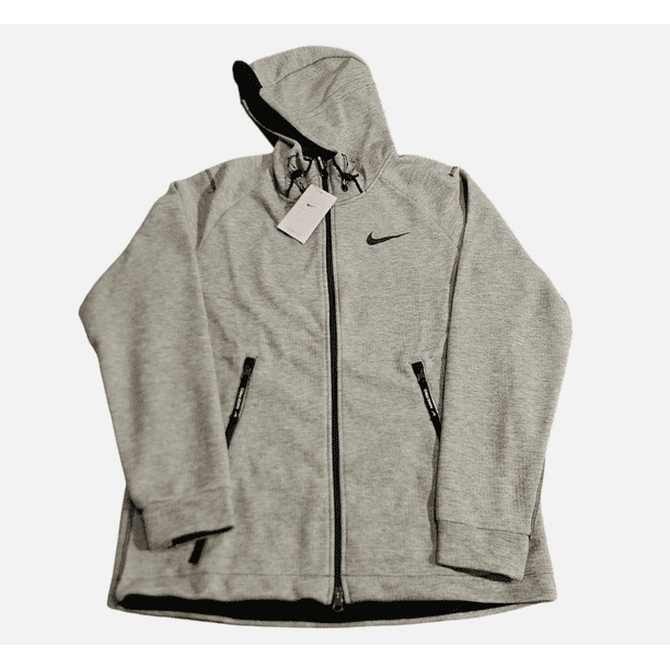 Nike Men s Pro Therma FIT Full Zip Jacket in Grey Black Size Medium Polyester Wool