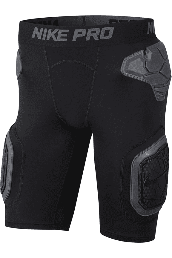 Pro DriFit Hyperstrong Men's Padded Compression Shorts, Black/Gray, Size Large