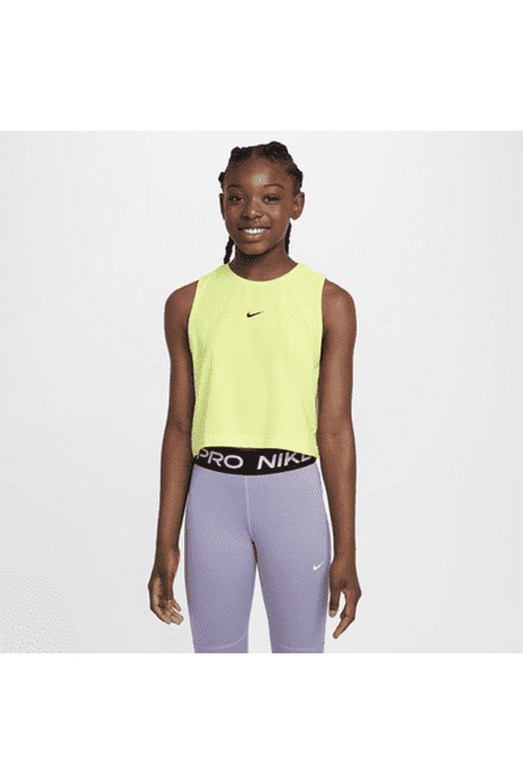 Pro Girls' Dri-FIT Training Tank Top Color: Volt/Black Size: L
