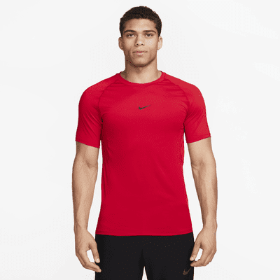 ナイキ メンズ Nike Men's Pro Slim T-Shirt 半袖 UNIVERSITY RED/BLACK Nike Pro Men's Dri-FIT Slim Short-Sleeve Top Color: University Red