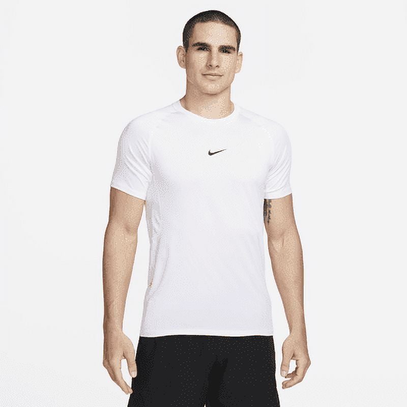Nike Pro Men s Dri FIT Slim Short Sleeve Top Color White Black Size L Walmart