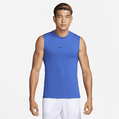 Nike Pro Men s Dri FIT Slim Sleeveless Top Color Game Royal Black Size S Walmart