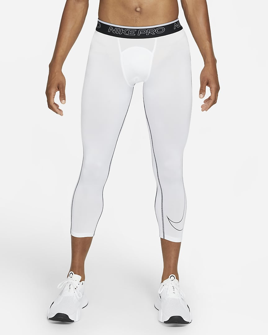 Nike Pro Mens 3/4 Ventilated Training Tights White Large - Walmart.com