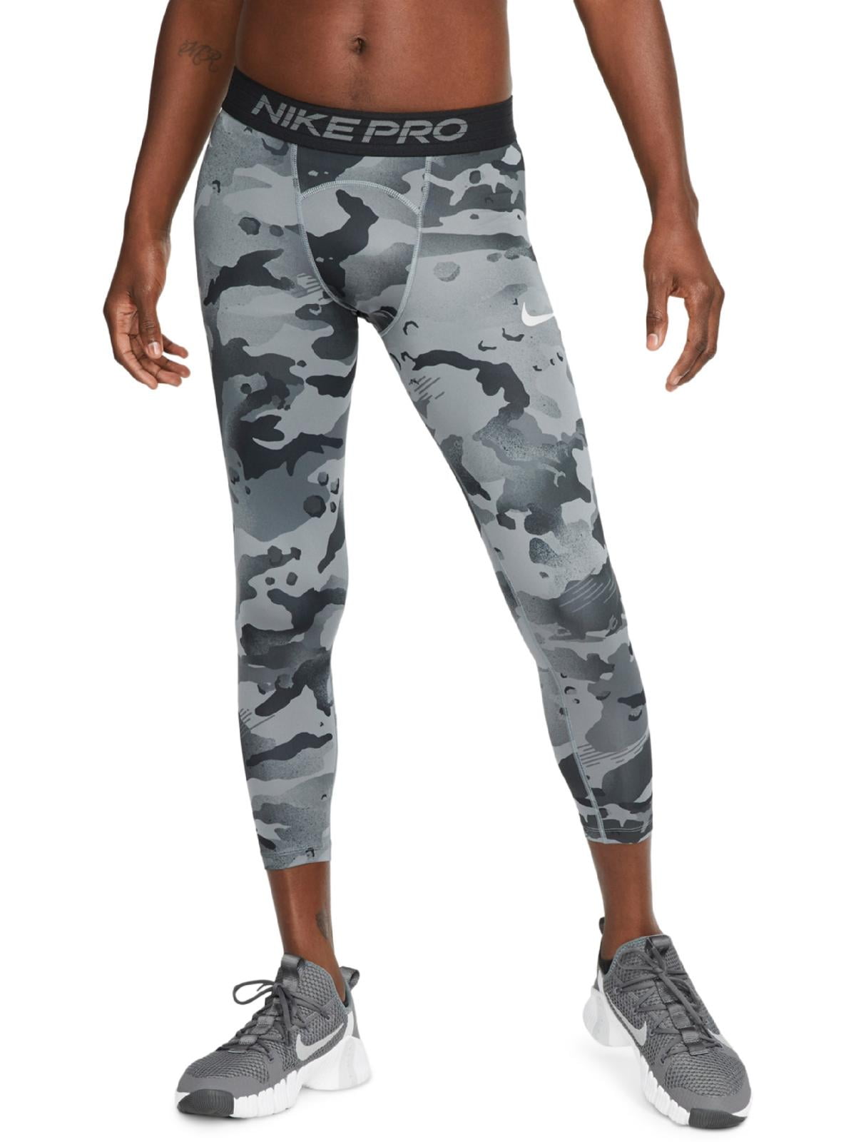 Nike Pro Mens Camouflage Three Quarter Athletic Tights Gray M Walmart