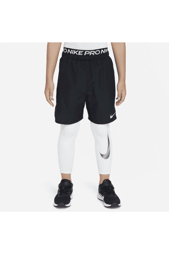 Pro Warm Dri-FIT Big Kids' (Boys') Tights Color: White/White/Black Size: XL