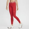 thumbnail image 1 of Nike Pro Women's Mid-Rise Mesh-Paneled Leggings Color: University Red/White Size: XXS, 1 of 1