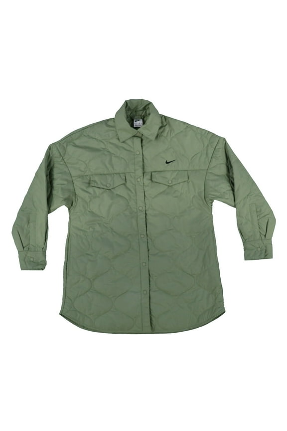 Women's Jacket Lightweight Pockets Logo Sportswear Essentials Green XS New