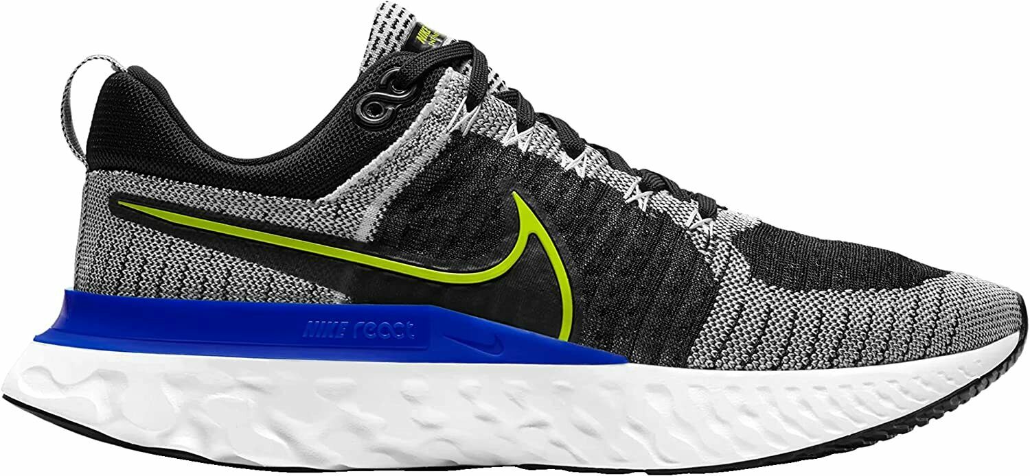 Nike React Infinity Run Flyknit 2 CT2357-100 Men's Gray/Black/Blue Shoes NDD410 (10)