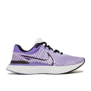 Nike React Infinity Run Flyknit 3 Men's Shoes, Pure Platinum/Psychic Purple/Iris Whisper/Black, Size 8.5