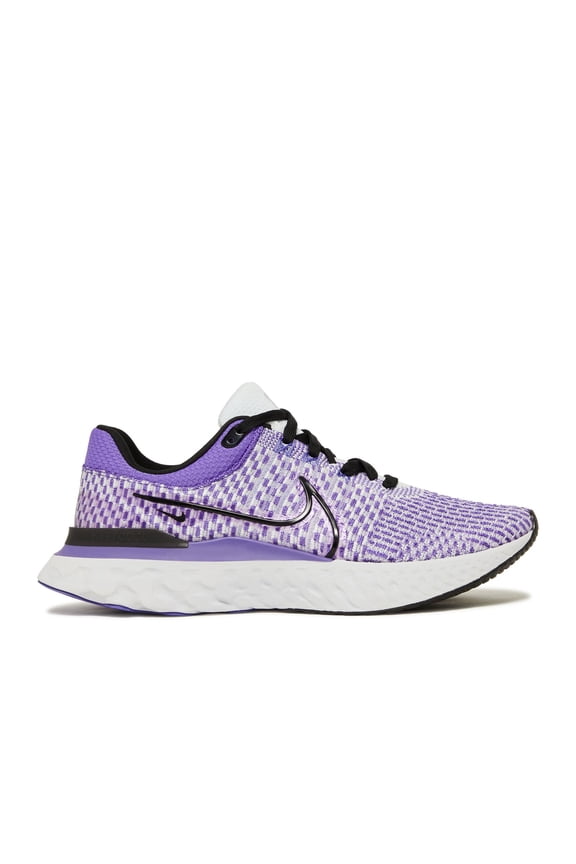 React Infinity Run Flyknit 3 Men's Shoes, Pure Platinum/Psychic Purple/Iris Whisper/Black, Size 8.5