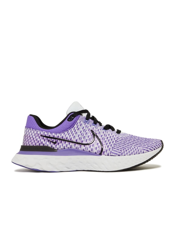 React Infinity Run Flyknit 3 Men's Shoes, Pure Platinum/Psychic Purple/Iris Whisper/Black, Size 8.5