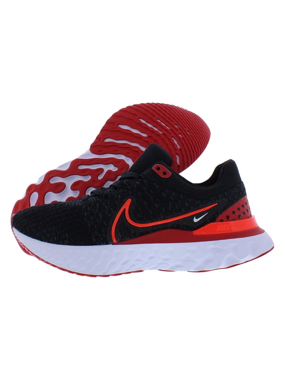 React Infinity Run Flyknit 3 Womens Shoes Size 10.5, Color: Black/Bright Crimson