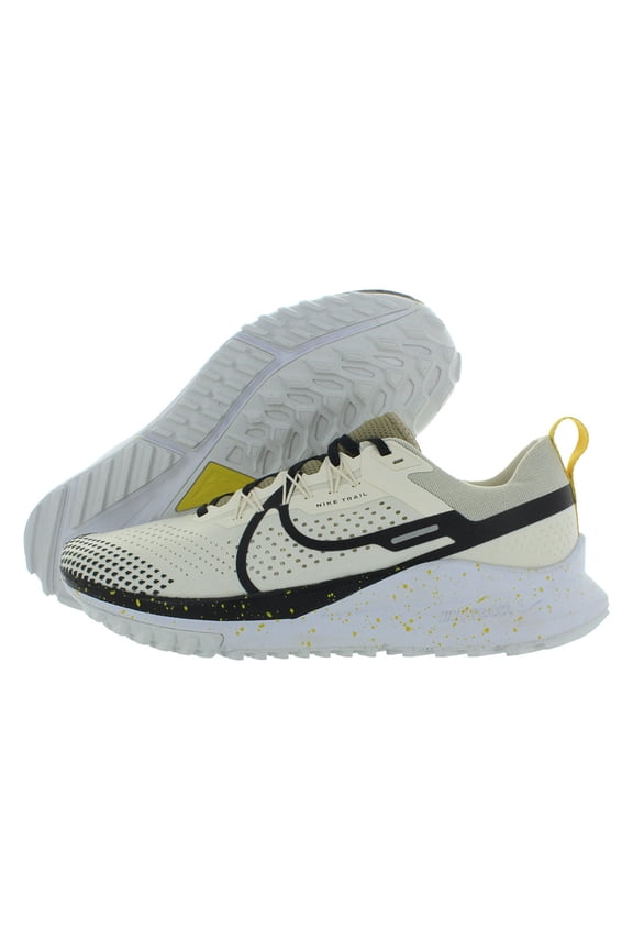 React Pegasus Trail 4 Unisex Shoes Size 9.5, Color: Pale Ivory/Black/Khaki/White