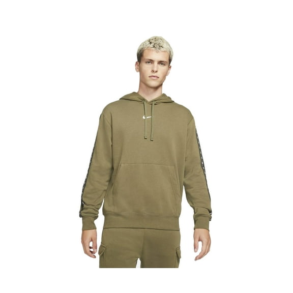 Nike Repeat Fleece PO Bb Mens Active Hoodies Size XS, Color: Olive/White