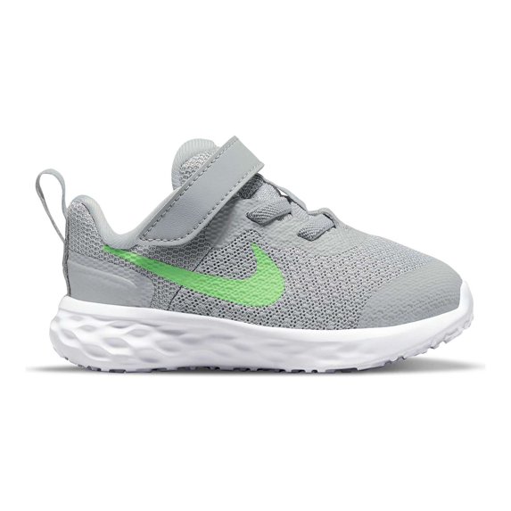 Nike Revolution 6 Baby/Toddler Shoes Color: Light Smoke Grey/Dark Smoke Grey/Chrome/Green Strike Size: 2C