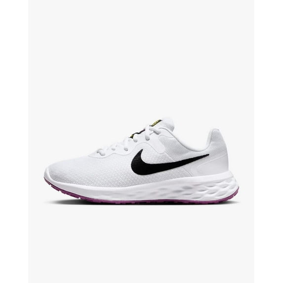 Nike Revolution 6 DC3729-106 Women White Black Athletic Road Running Shoes YUP40 (8.5)