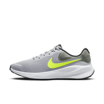 Nike Revolution 7 Men's Road Running Shoes Color: Wolf Gray Volt Size: 10.5