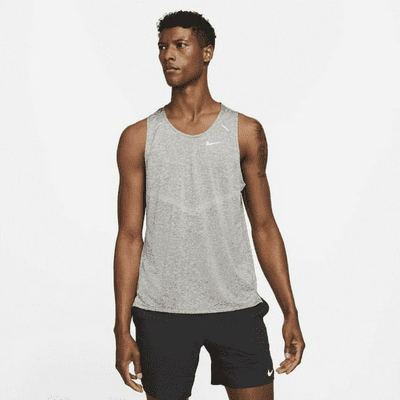 Nike Rise 365 Men's Dri-FIT Running Tank Color: Smoke Grey/Heather Size: M
