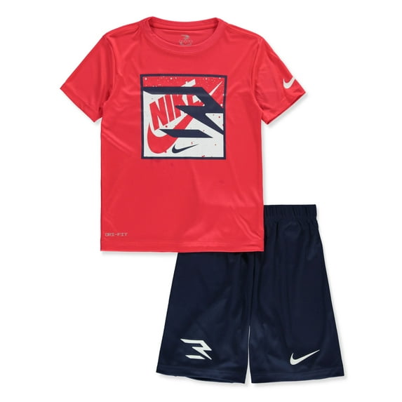 Nike Russell Wilson Boys' 2-Piece Shorts Set Outfit - red, 14 - 16 (Big Boys)