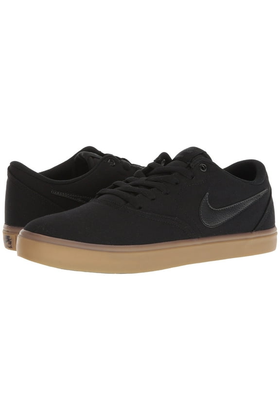 SB Check Canvas Big Kid Boys' Skate Shoes Color: Black Gum Size: 4
