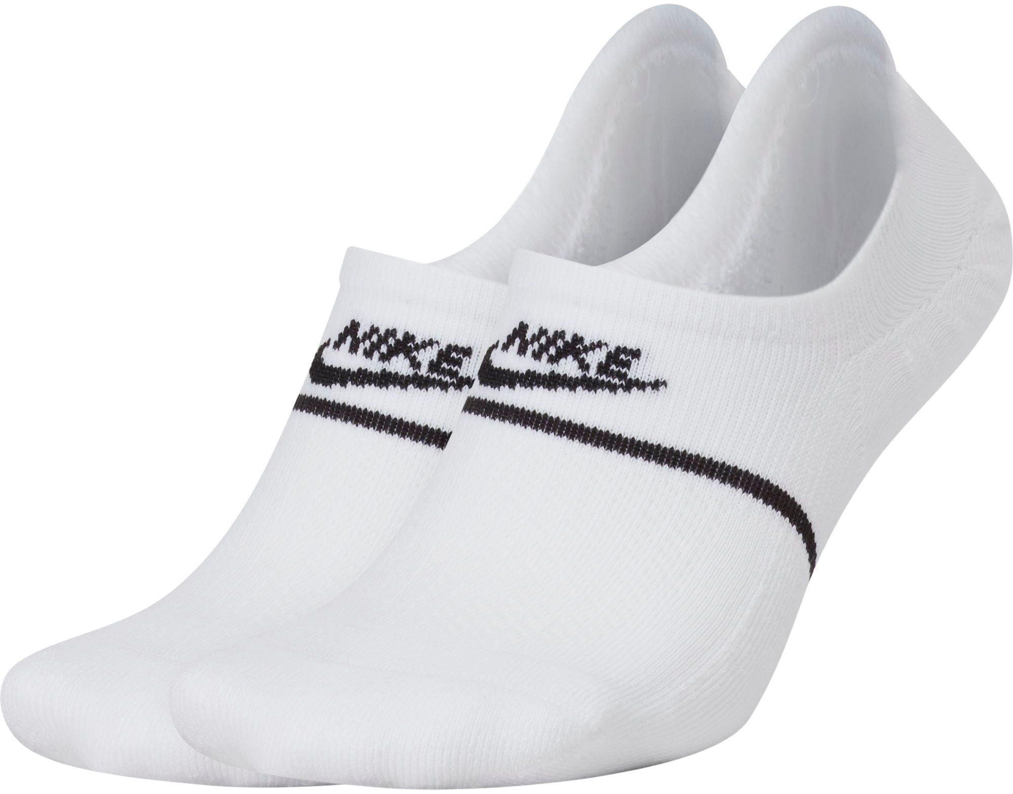 Nike SNKR No Show Footie Socks 2 Pack White Black L Walmart