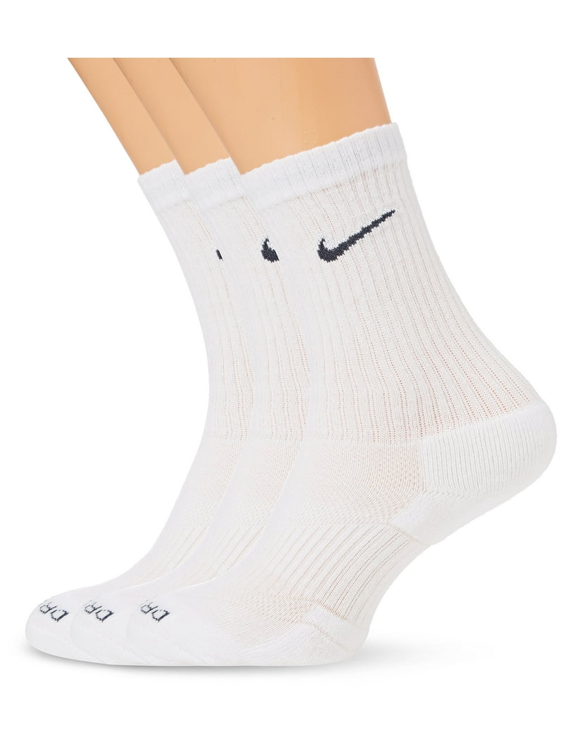 Nike SX4827-101: Dri-FIT Cushioned Crew Training Socks (S