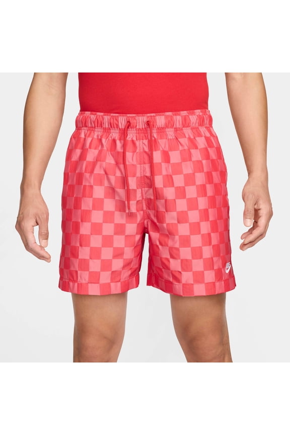 Skateboarding Men's Checkers Club Flow Short - Red - Nylon Shorts - Small