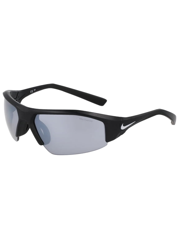Men's Skylon Ace 22 Polarized Black Semi-Rimless Wrap Sunglasses Black NKFV1507-010